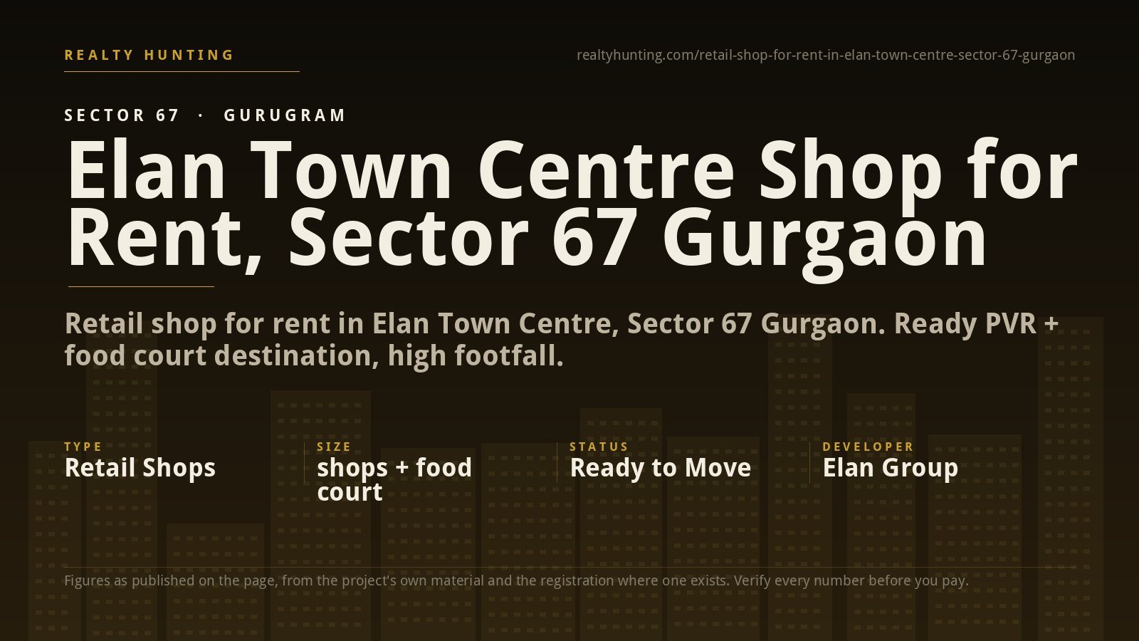 Elan Town Centre Shop for Rent, Sector 67 Gurgaon