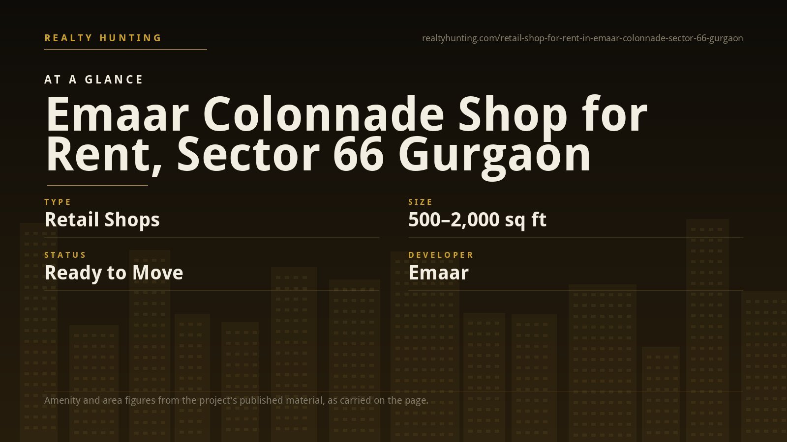 Emaar Colonnade Shop for Rent, Sector 66 Gurgaon — photo 2