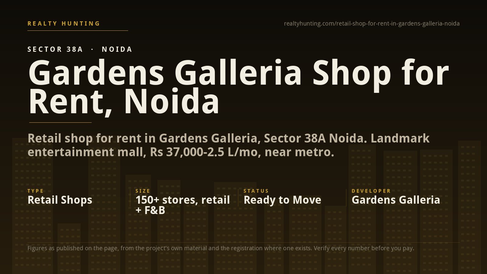 Gardens Galleria Shop for Rent, Sector 38A Noida