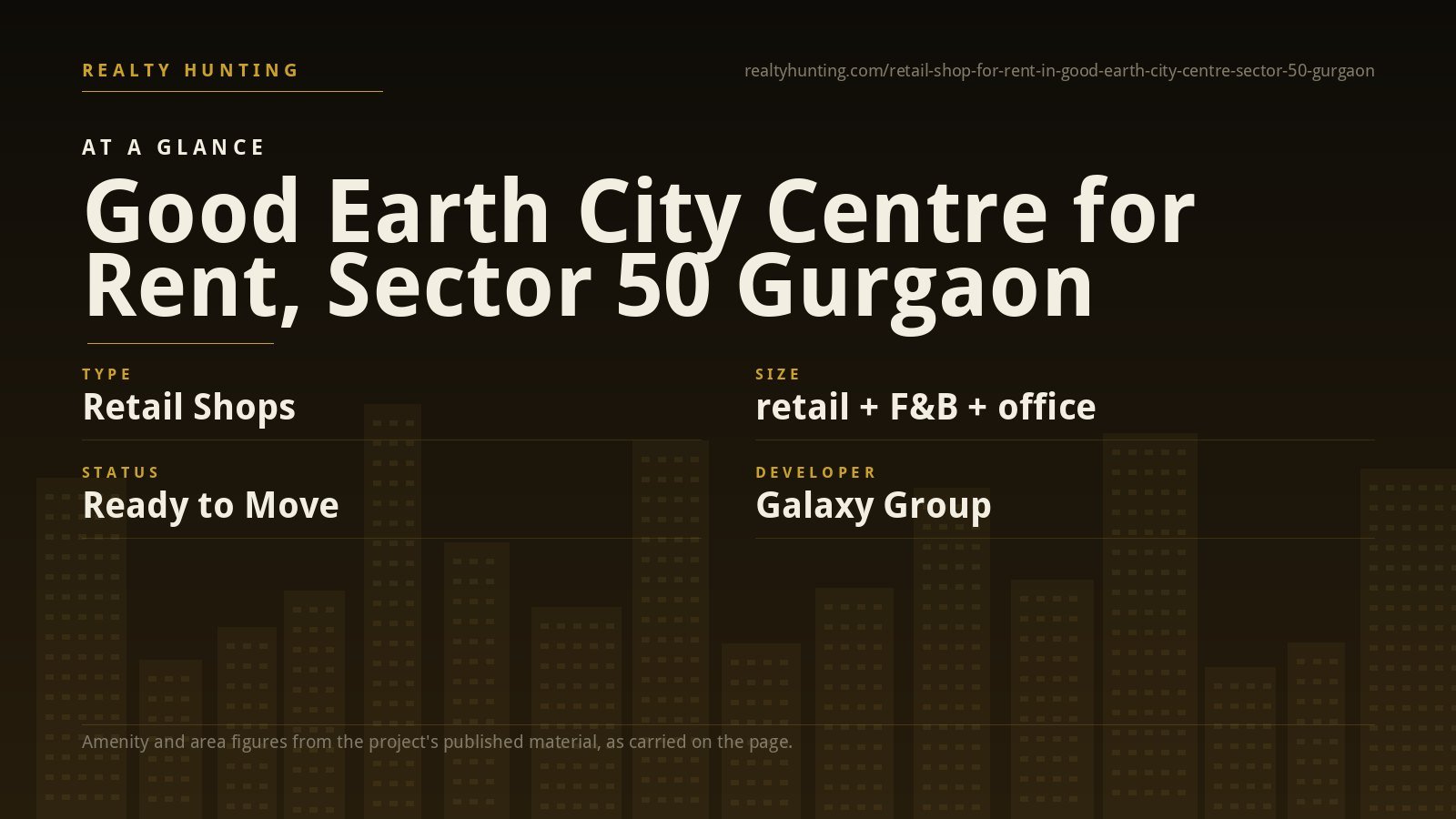 Good Earth City Centre Shop for Rent, Sector 50 Gurgaon — photo 1