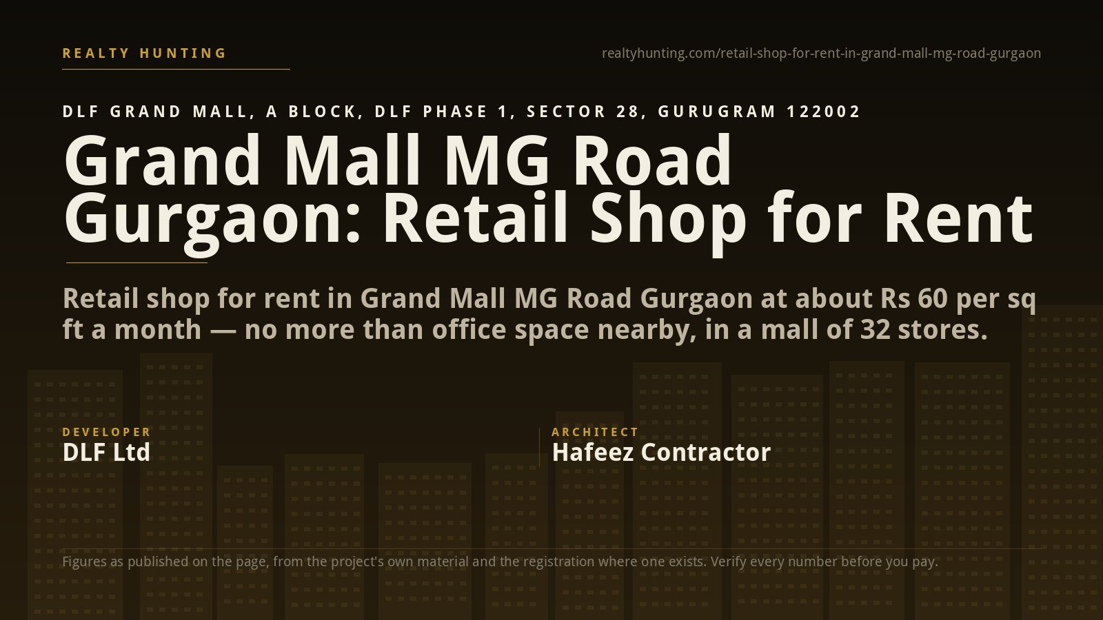 Grand Mall Retail Shop for Rent, MG Road Gurgaon