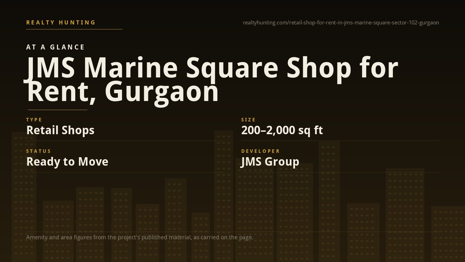 JMS Marine Square Shop for Rent, Sector 102 Gurgaon — photo 1