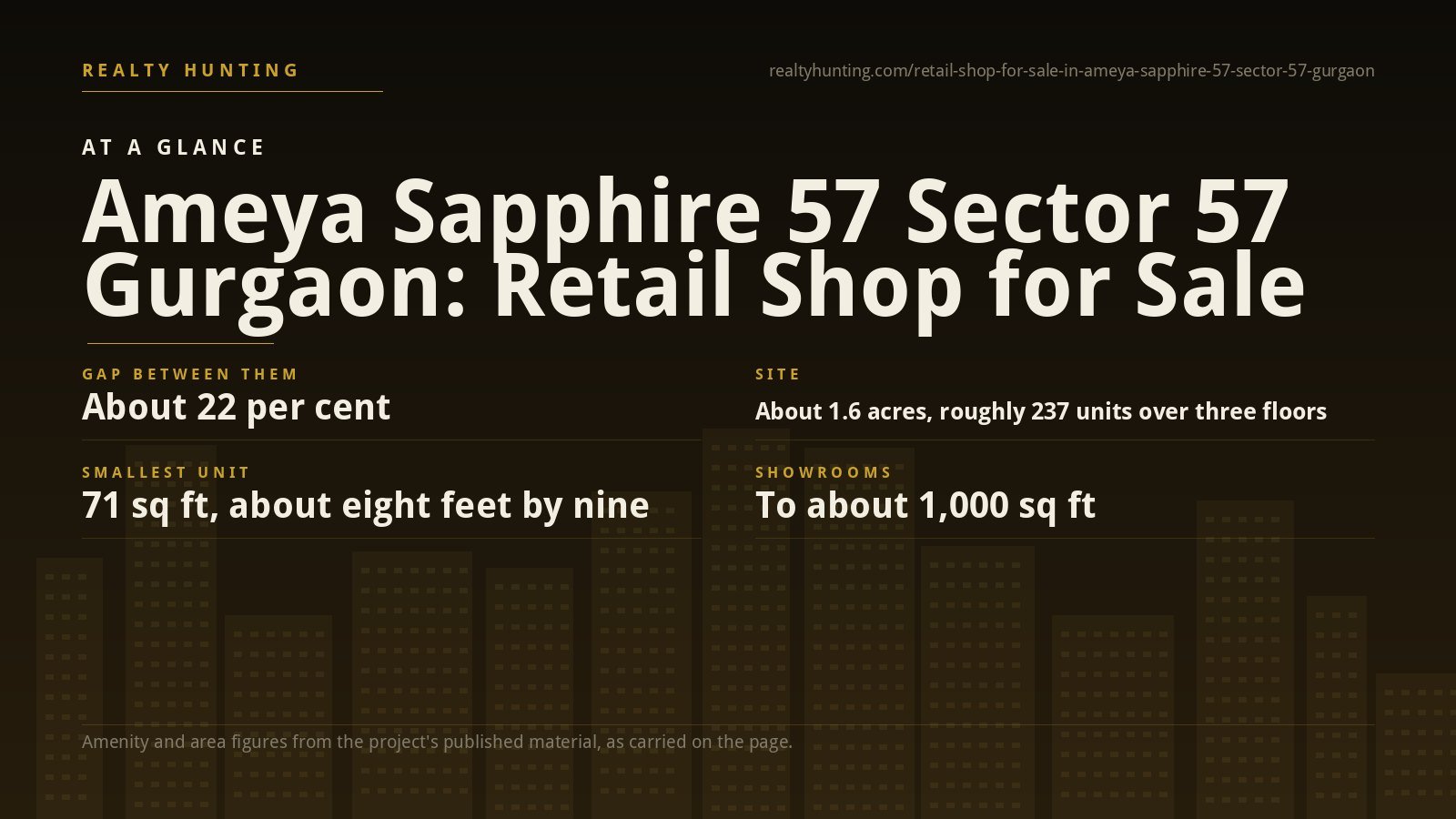 Ameya Sapphire 57 Retail Shop for Sale, Sector 57 Gurgaon — photo 1