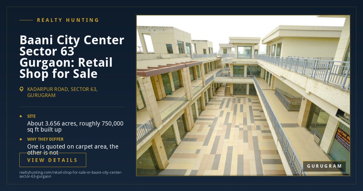 Baani City Center Retail Shop for Sale, Sector 63 Gurgaon — photo 3