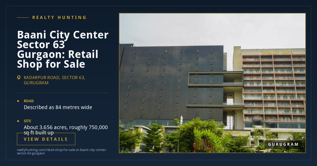 Baani City Center Retail Shop for Sale, Sector 63 Gurgaon — photo 4