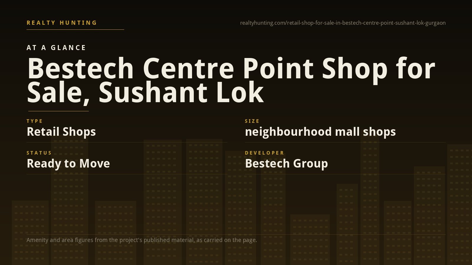 Bestech Centre Point Shop for Sale, Sushant Lok Gurgaon — photo 1
