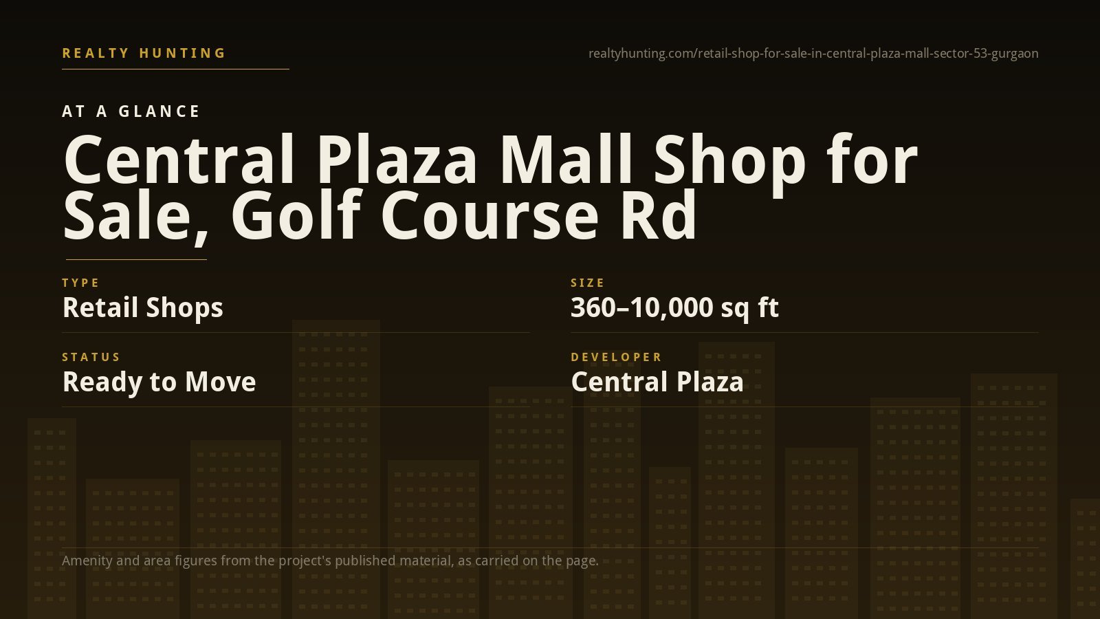 Central Plaza Mall Shop for Sale, Golf Course Road Gurgaon — photo 1