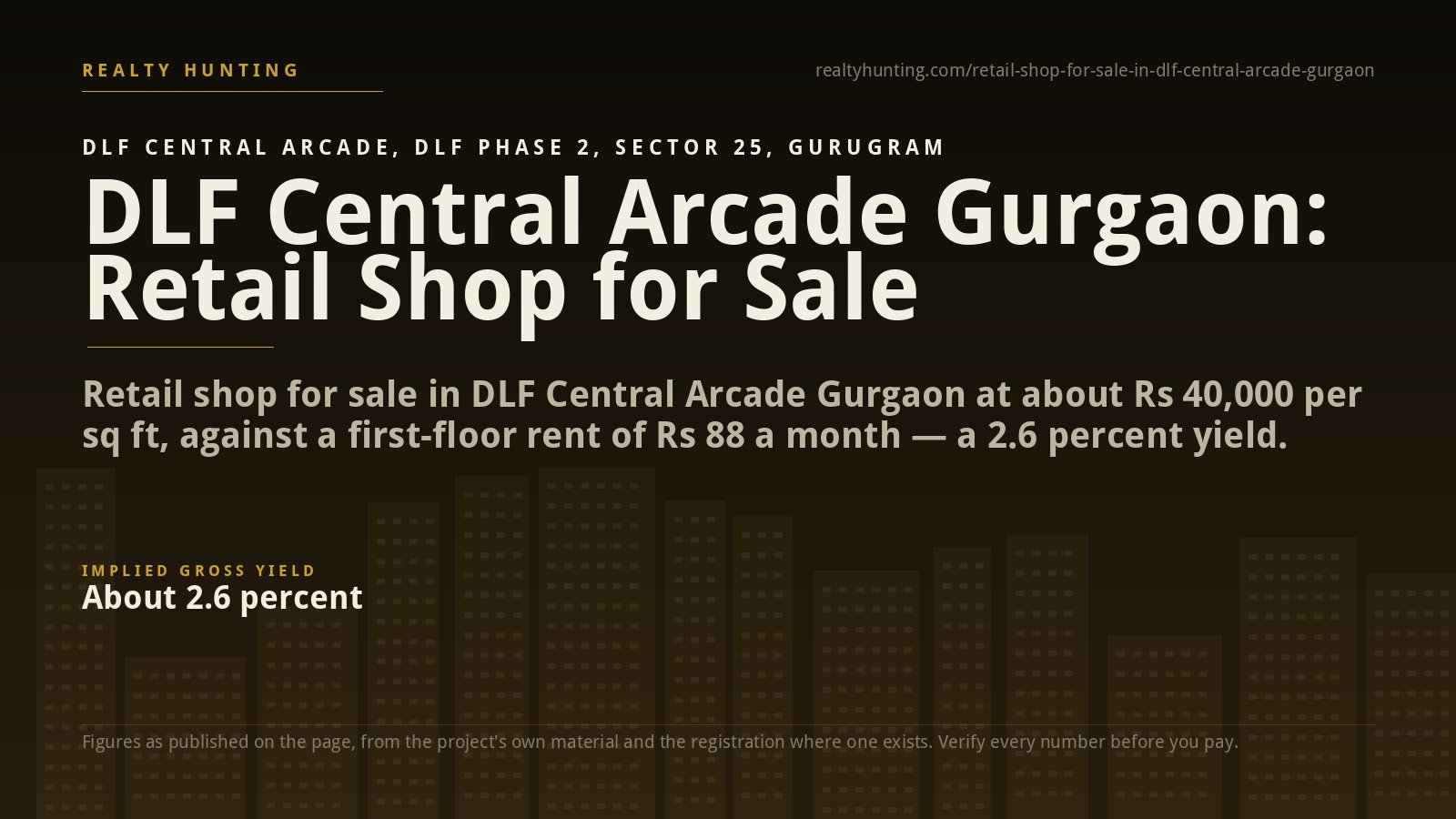 DLF Central Arcade Retail Shop for Sale, DLF Phase 2 Gurgaon