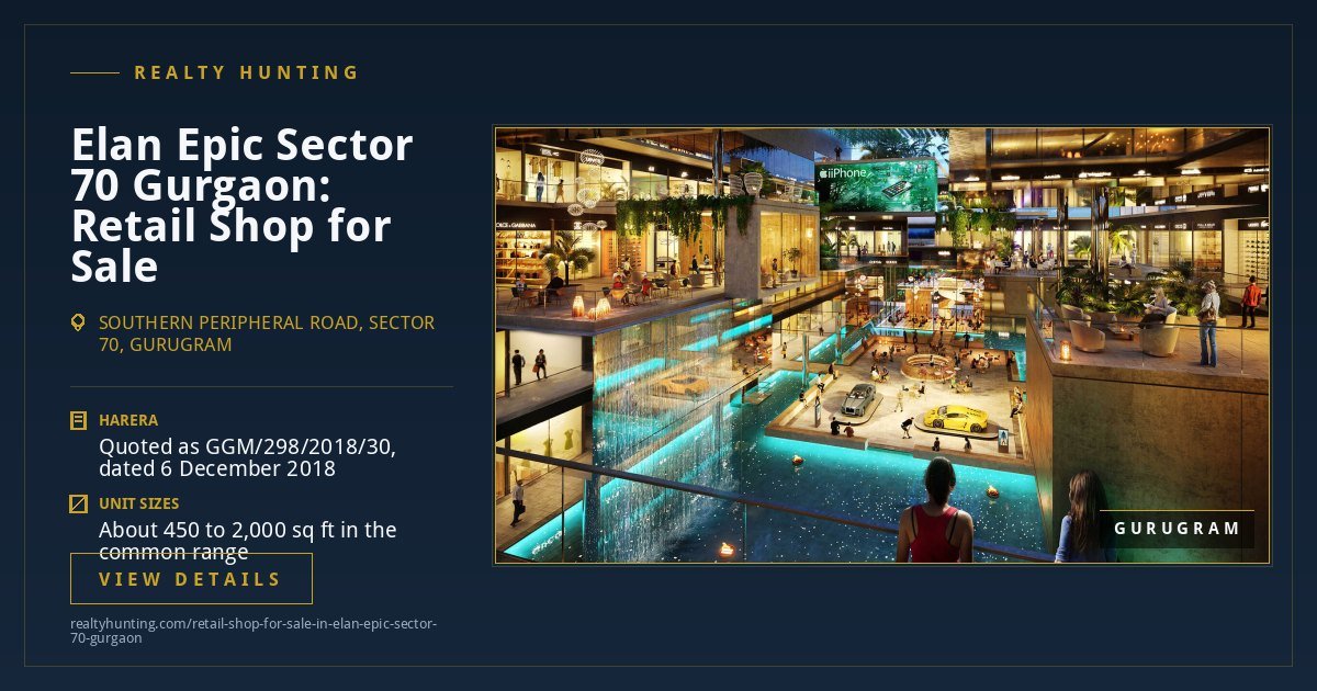 Elan Epic Retail Shop for Sale, Sector 70 Gurgaon — photo 3