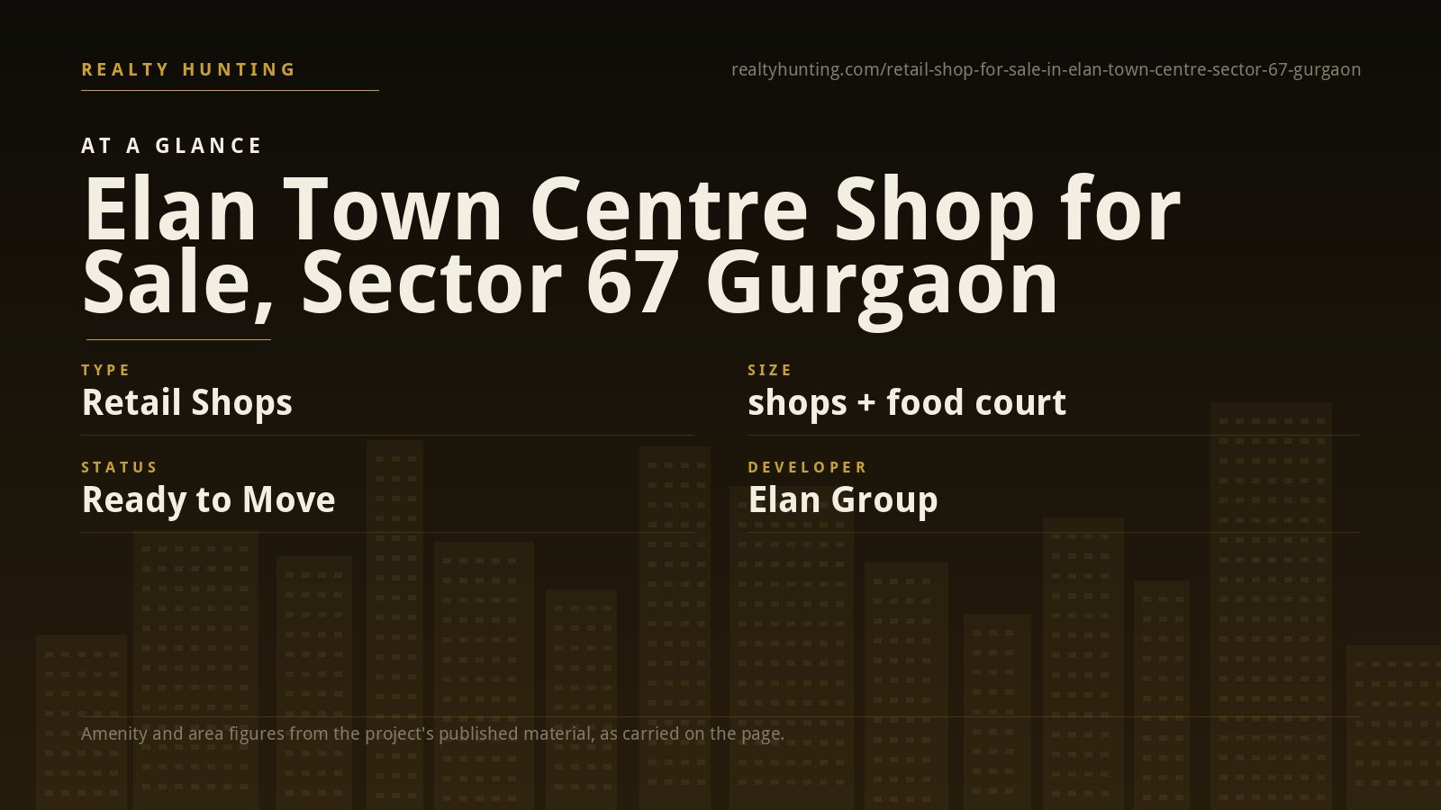 Elan Town Centre Shop for Sale, Sector 67 Gurgaon — photo 1