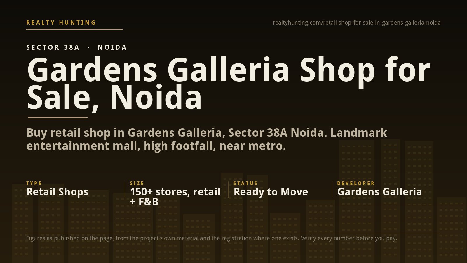 Gardens Galleria Shop for Sale, Sector 38A Noida