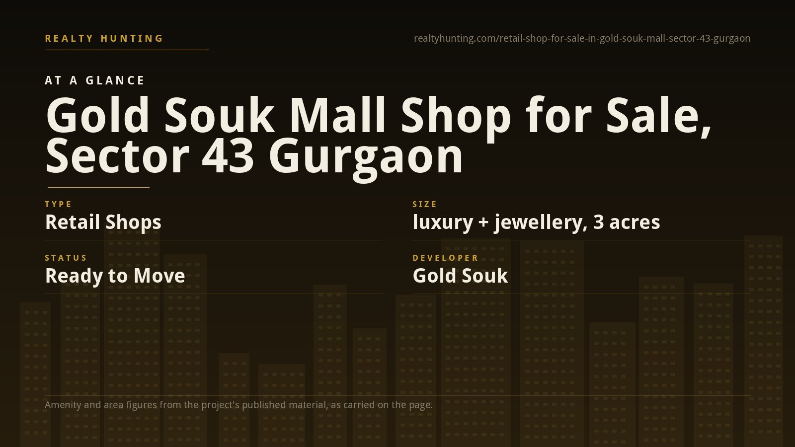 Gold Souk Mall Shop for Sale, Sector 43 Gurgaon — photo 1