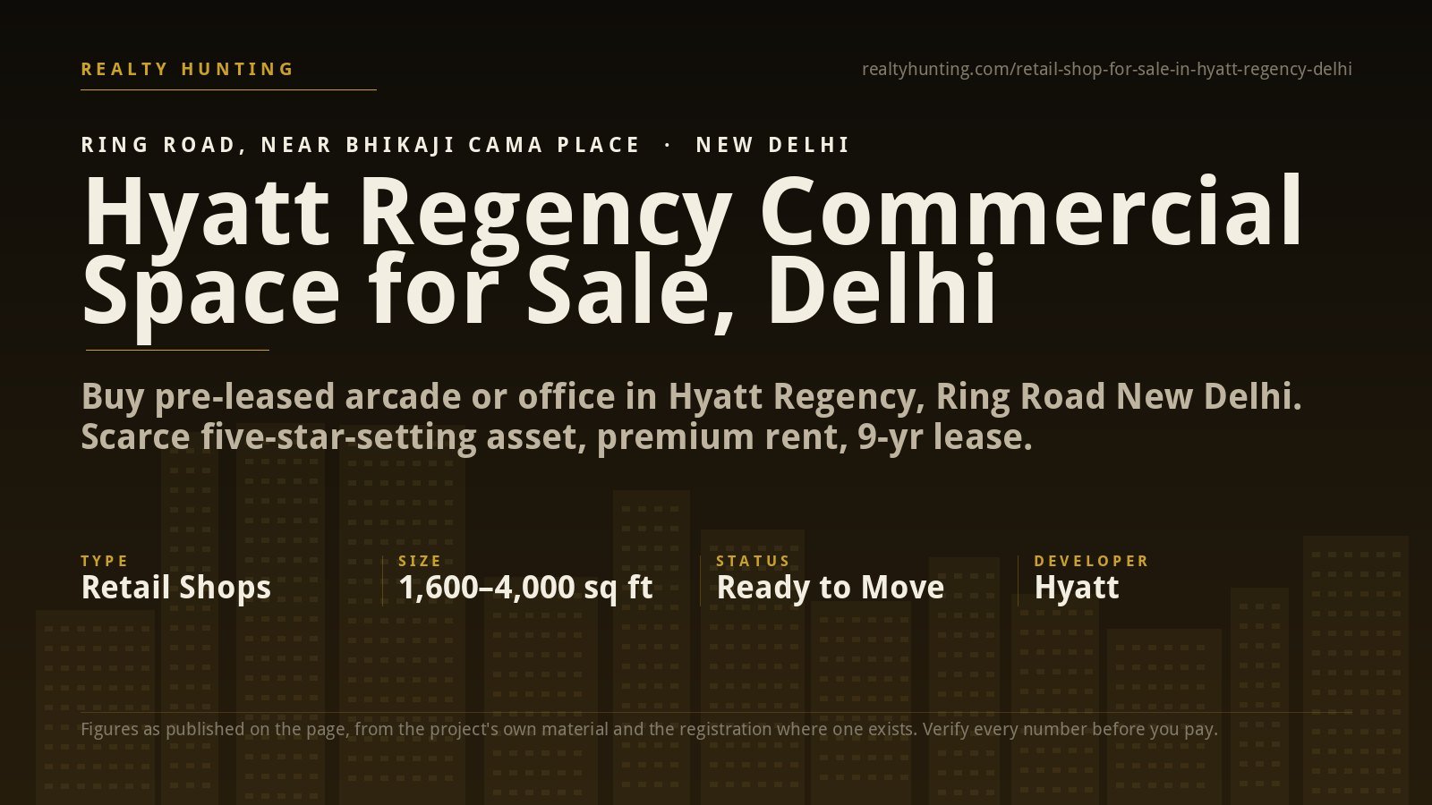 Hyatt Regency Commercial Space for Sale, Ring Road Delhi