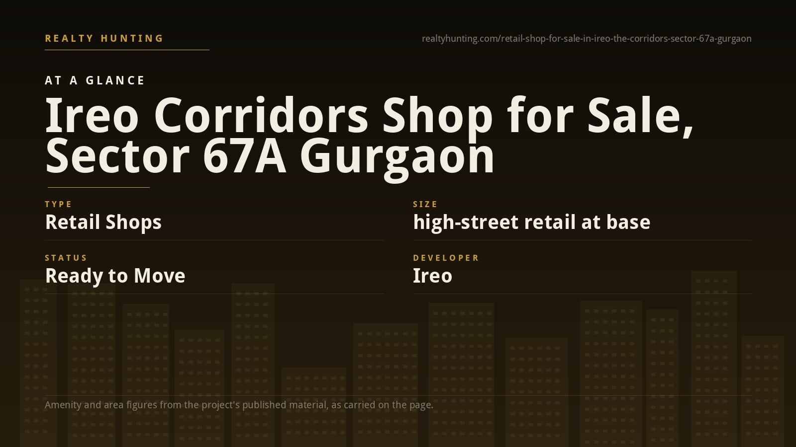 IREO Corridors Shop for Sale, Sector 67A Gurgaon — photo 1