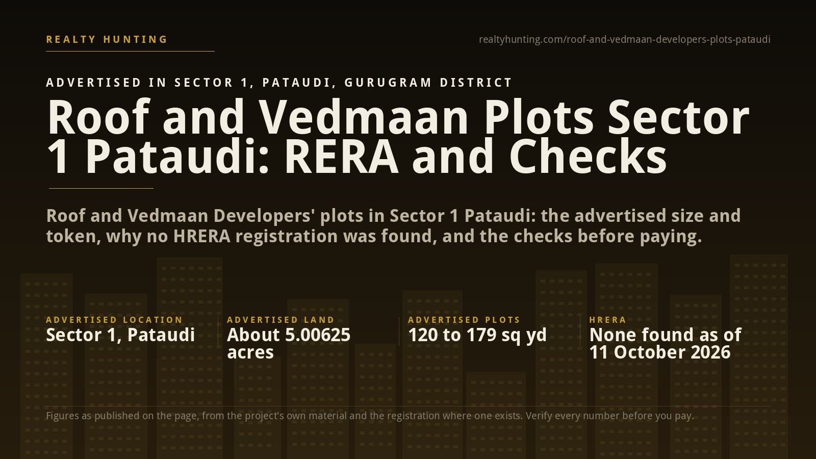 Roof and Vedmaan Plots, Sector 1 Pataudi: What Is Claimed and What the Record Shows