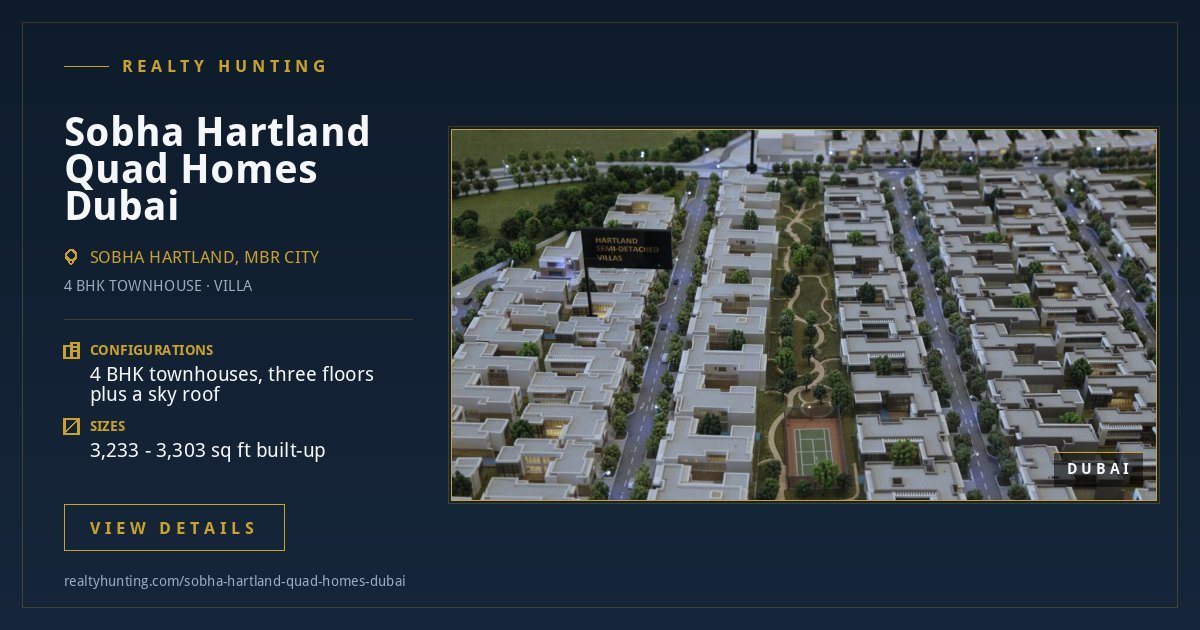 Sobha Hartland Quad Homes Dubai