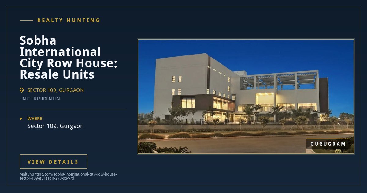 Sobha International City Row House Sector 109 Gurgaon