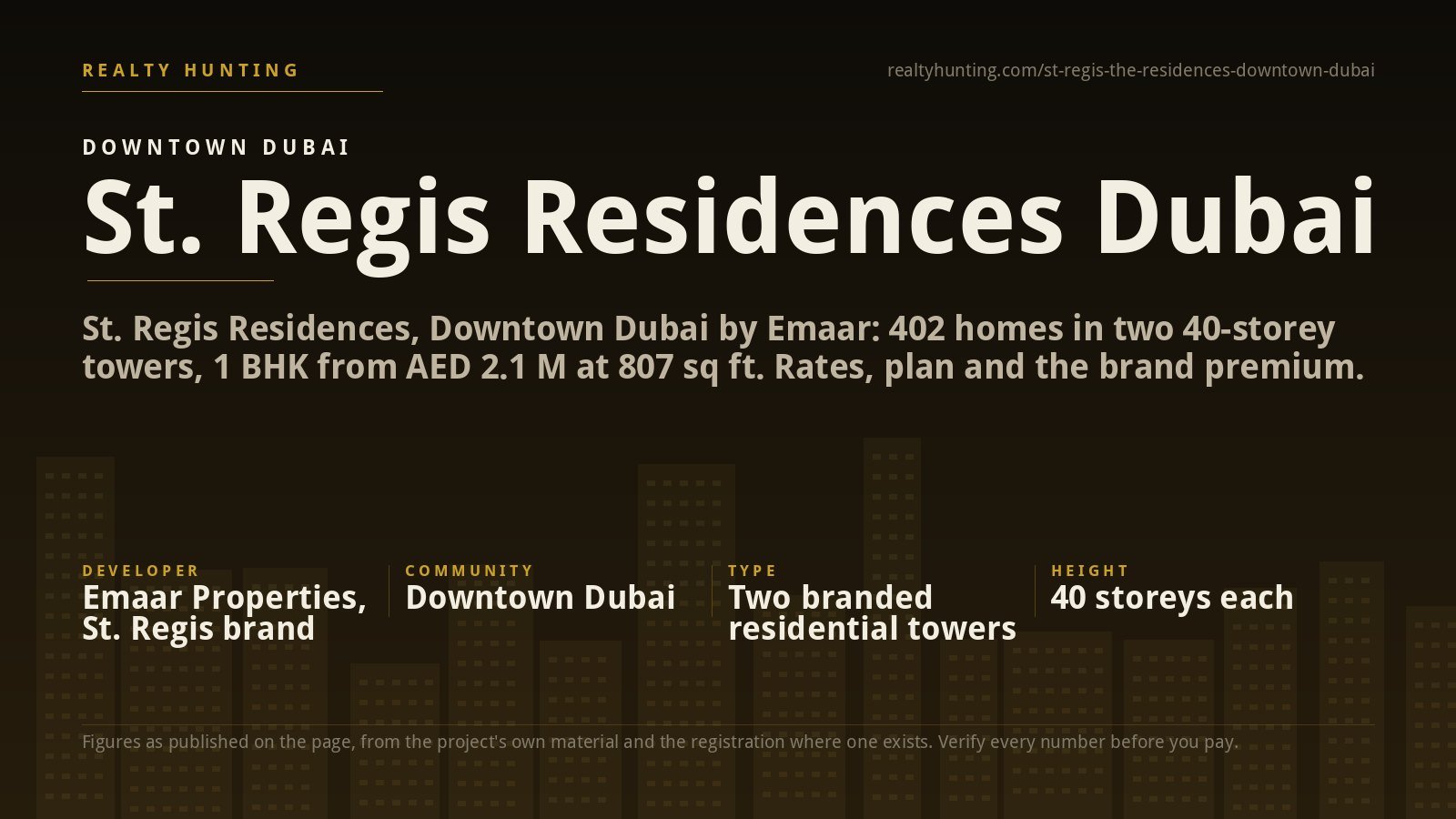 St. Regis Residences Downtown Dubai