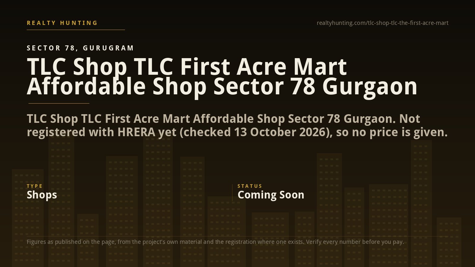 TLC First Acre Mart Affordable Shop Sector 78 Gurgaon