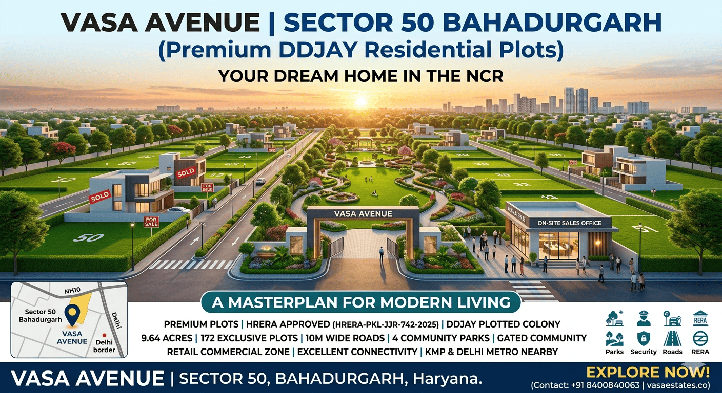 Vasa Avenue Sector 50 Bahadurgarh | Premium DDJAY Residential Plots