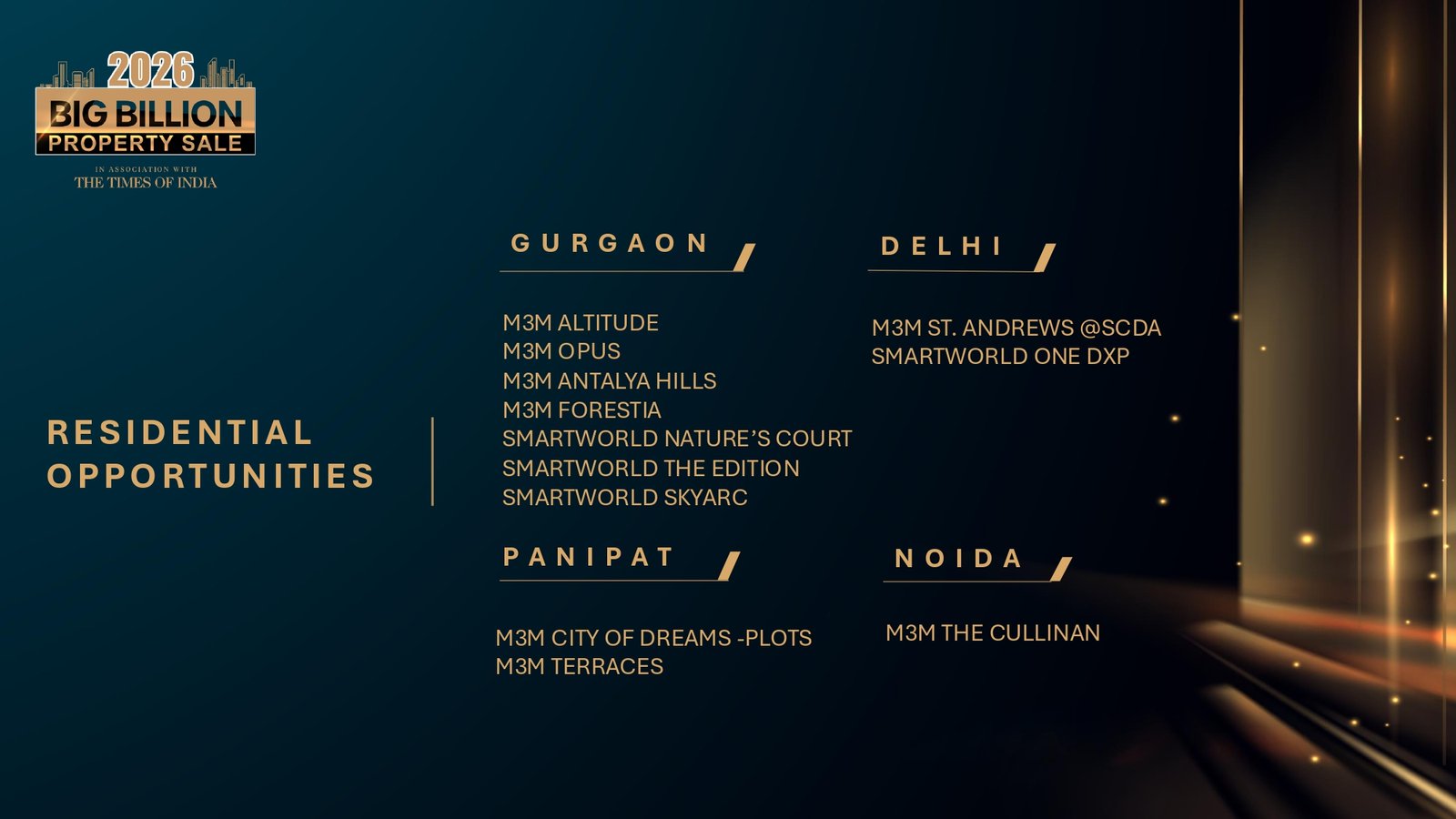 M3M Big Billion Property Sale 2026 - Smart world and M3M Big Billion 3.0 - Realty Hunting BBD Deck page 0018