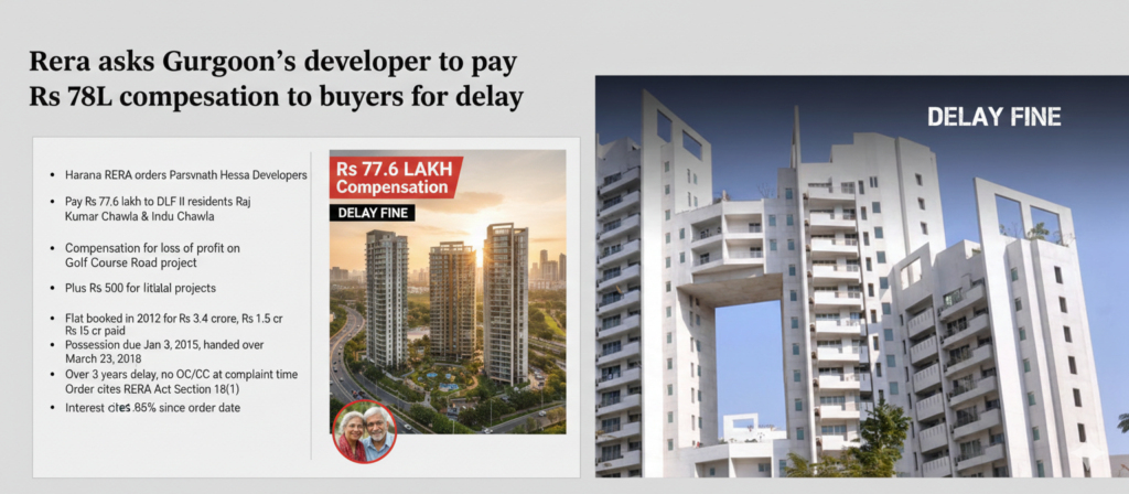 Rera asks Gurgaon’s developer to pay Rs 78L compensation to buyers for delay - Realty Hunting Gemini Generated Image 6motja6motja6mot
