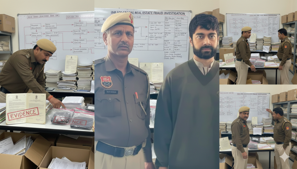 Gurgaon Real Estate fraud case extends as director arrested for selling same floor to multiple buyers - Realty Hunting Gemini Generated Image 9xu07n9xu07n9xu0