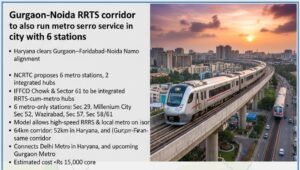 This will also run the metro service in a city with six stops, which is a part of the Gurgaon-Noida RRTS corridor