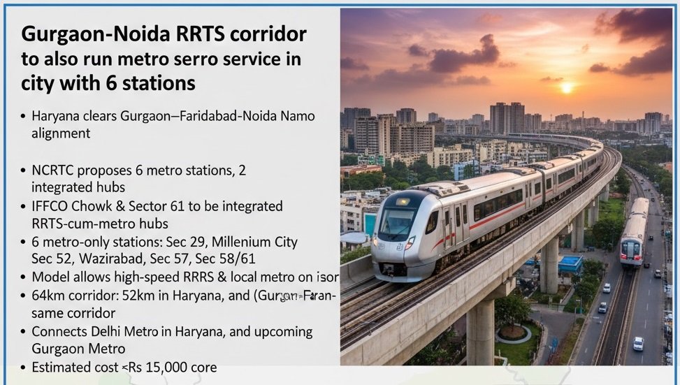 This will also run the metro service in a city with six stops, which is a part of the Gurgaon-Noida RRTS corridor - Realty Hunting nngd