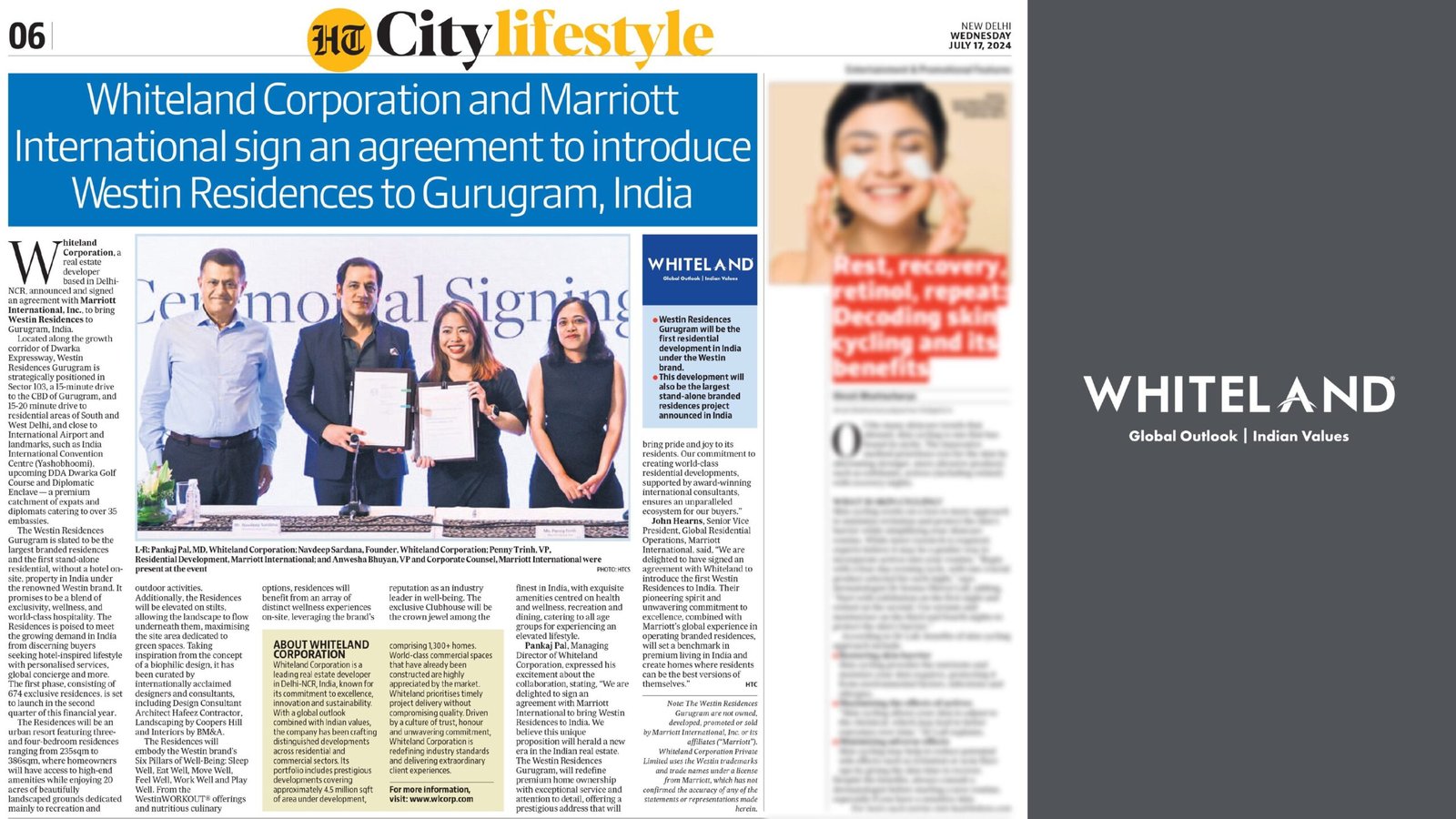 Westin Residences Gurgaon Dwarka Expressway Sector 103 by Whiteland Developers