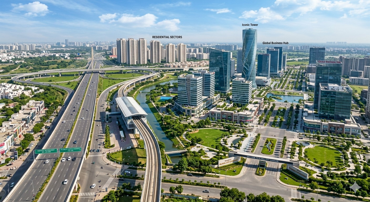 Global City Gurgaon Dwarka Expressway : The New Urban Living Blueprint of India - Realty Hunting Gemini Generated Image 22r0yf22r0yf22r0