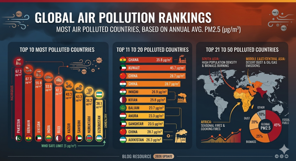 Most air polluted country in the world Top 10, 20, 50 most air polluted country - Realty Hunting Gemini Generated Image 249ke249ke249ke2