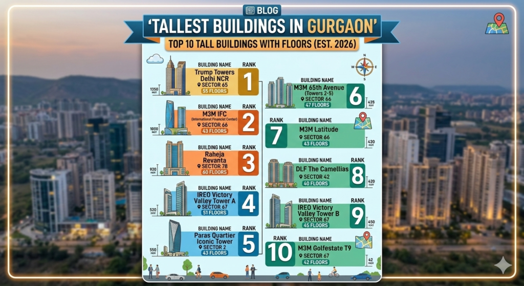 Tallest Building in Gurgaon | Top 10 Tallest Buildings in Gurgaon - Realty Hunting Gemini Generated Image 27zfcr27zfcr27zf