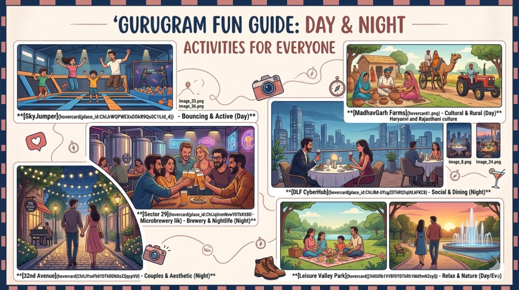 Fun Activities in Gurgaon with family, friends, Kids, couples, day, night - Realty Hunting Gemini Generated Image 32jsh132jsh132js