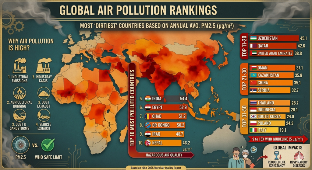 Most Dirtiest country in the world Top 5, 10, 20, 30, 50 Dirtiest country in the world - Realty Hunting Gemini Generated Image 4bvmr04bvmr04bvm