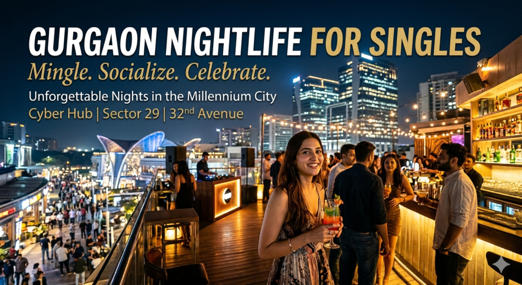 Gurgaon night life | Gurgaon Nightlife for singles - Realty Hunting Gemini Generated Image 63z76c63z76c63z7