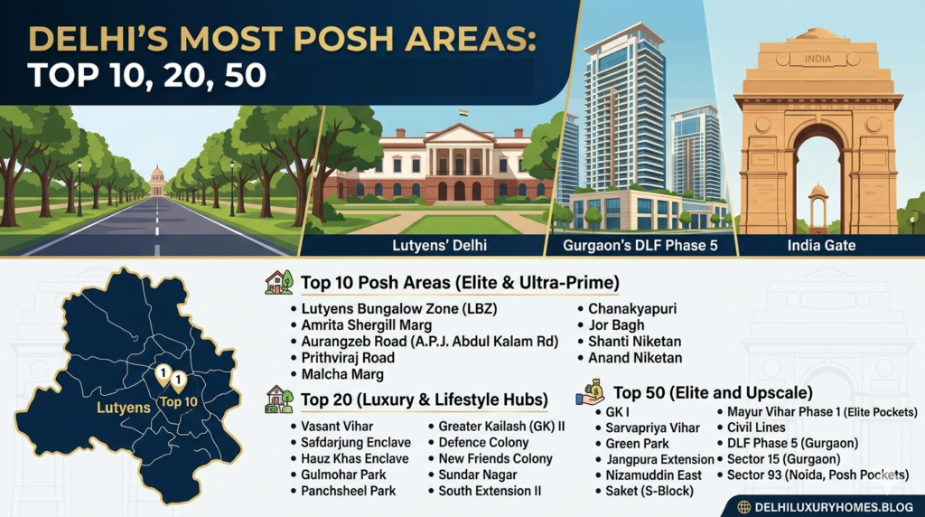 Which is the most posh area in delhi Top 10, 20, 50 Posh areas in Delhi - Realty Hunting Gemini Generated Image 6j953p6j953p6j95 1