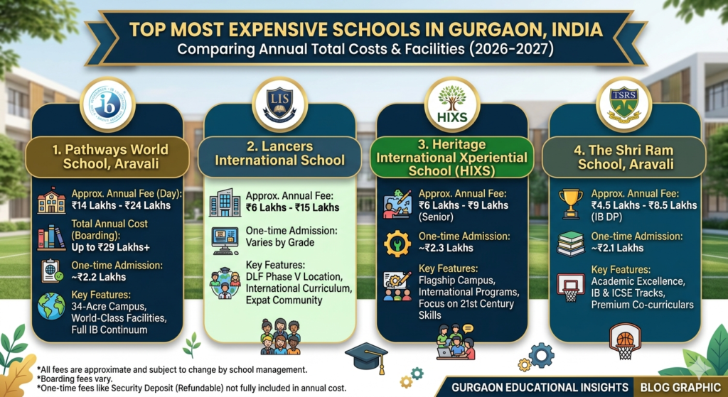 Which is the most expensive school in gurgaon