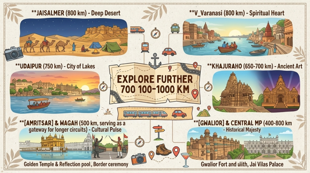 Tourist places within 700 to 1000 km from Delhi with family, friends, Kids, couples, day, night - Realty Hunting Gemini Generated Image a7e3cja7e3cja7e3