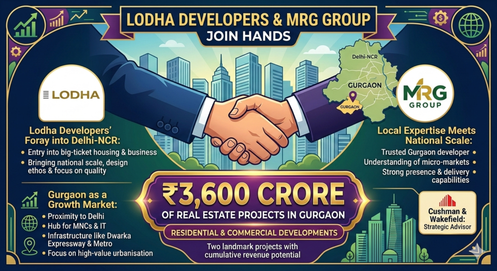 Lodha Developers & MRG Group Join Hands to Deliver ₹3,600 Crore Of Real Estate Projects in Gurgaon - Realty Hunting Lodha Developers & MRG Group Join Hands to Deliver ₹3,600 Crore Of Real Estate Projects in Gurgaon