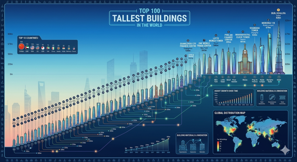Top 100 Tallest Buildings in the World - Realty Hunting Gemini Generated Image ak7tx8ak7tx8ak7t