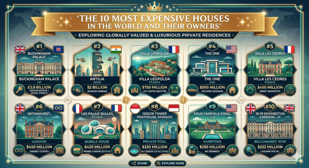 Top 10 Most Expensive house in the world and their owners