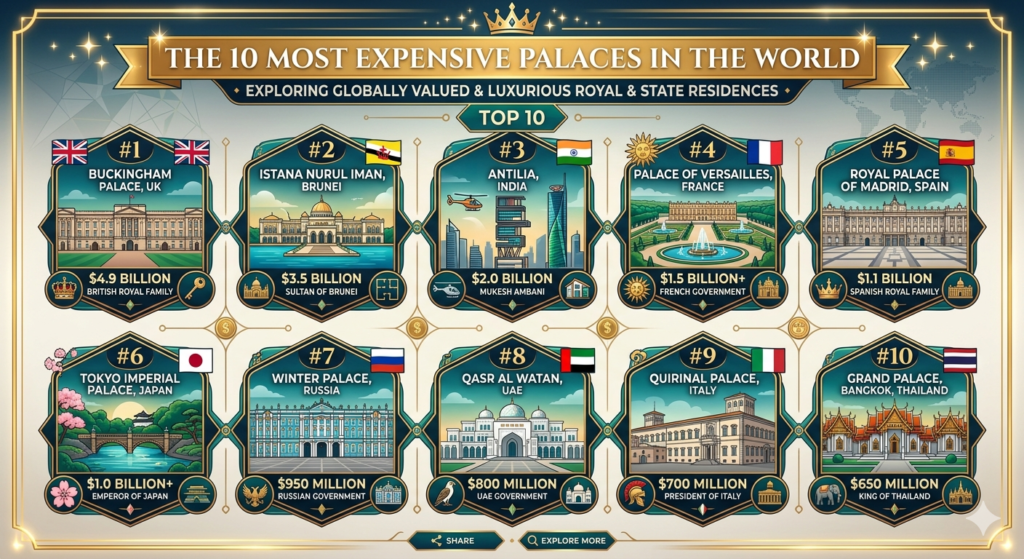 Most expensive Palace in the world - Top 10 most expensive Palace in the world