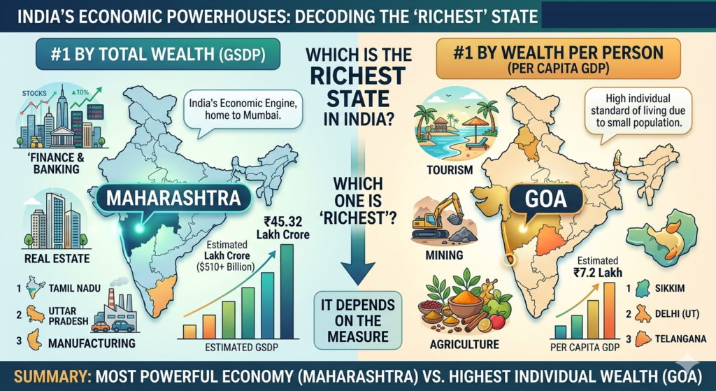 Which is the Richest state in India - Top 5 richest state in India
