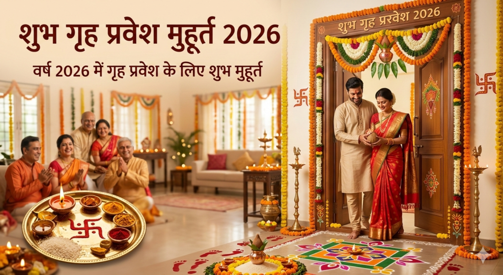 Shubh Griha Pravesh Muhurat 2026 | वर्ष 2026 में गृह प्रवेश के लिए कई शुभ मुहूर्त - Realty Hunting Gemini Generated Image gjyrqzgjyrqzgjyr