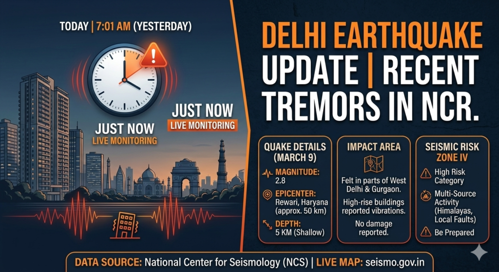 Earthquake in Delhi | today timing, Now, Live, yesterday , Just Now