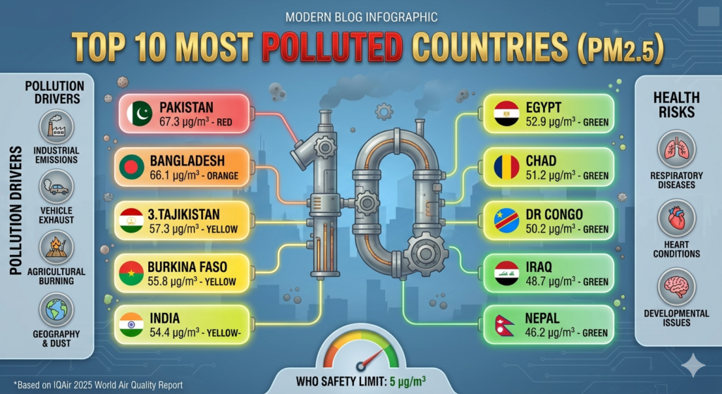 Top 10 most polluted country in the world - Realty Hunting Gemini Generated Image p7cbz7p7cbz7p7cb
