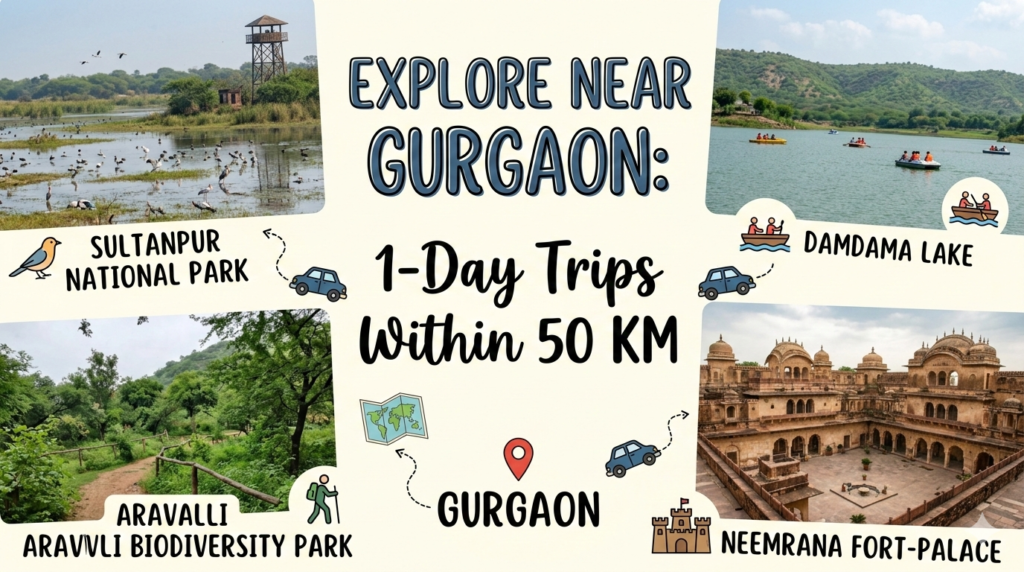 Places to visit near Gurgaon within 50 kms with family, friends, Kids, couples, day, night - Realty Hunting Gemini Generated Image s4b99cs4b99cs4b9 1