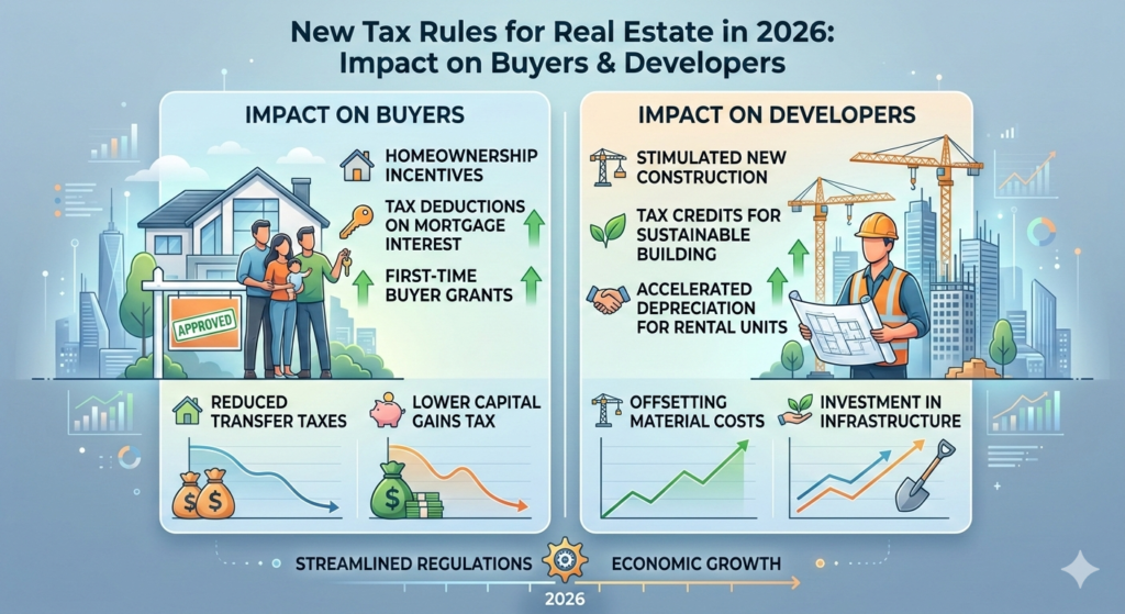 New Tax Rules for Real Estate in 2026 : Impact on Buyers & Developers.