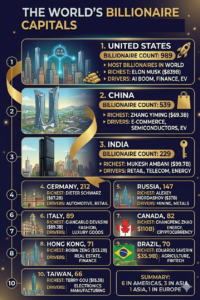 Which country is home to the most billionaires